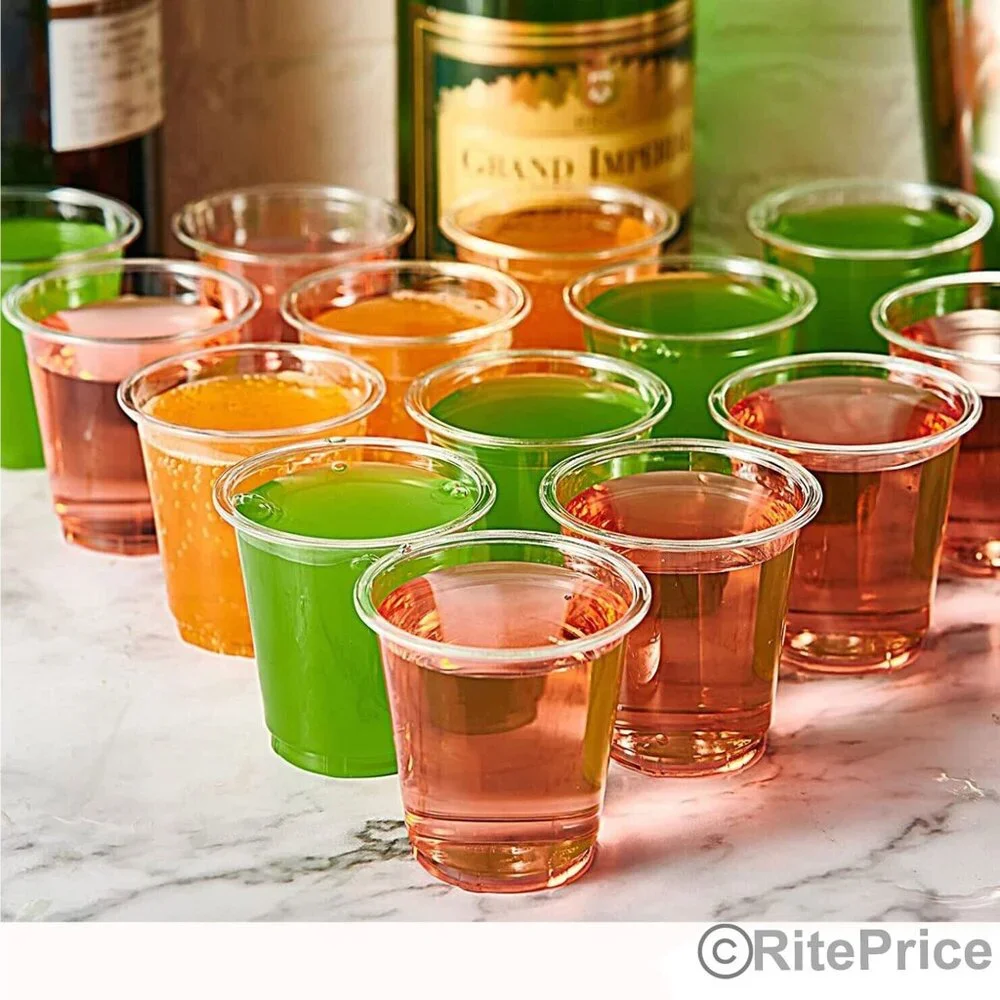 48 PCS Clear Shot Glasses 2oz Plastic Disposable Cups Wine Party Catering Bar